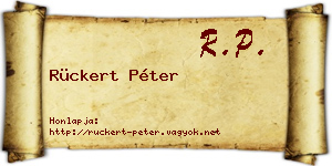 Rückert Péter névjegykártya