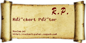 Rückert Péter névjegykártya